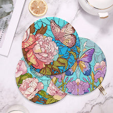 Load image into Gallery viewer, 4 Pcs Acrylic Diamond Painted Placemats Eco-Friendly Placemat (Garden Butterfly)
