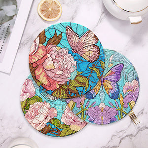 4 Pcs Acrylic Diamond Painted Placemats Eco-Friendly Placemat (Garden Butterfly)