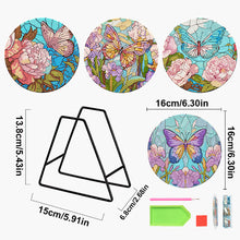 Load image into Gallery viewer, 4 Pcs Acrylic Diamond Painted Placemats Eco-Friendly Placemat (Garden Butterfly)
