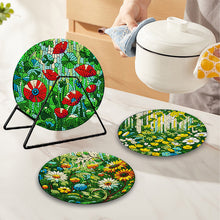 Load image into Gallery viewer, 4 Pcs Acrylic Diamond Painted Placemats Eco-Friendly Placemat (Garden Flower)
