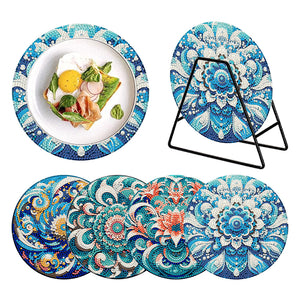 4 Pcs Acrylic Diamond Painted Placemats Eco-Friendly Placemat (Mandala)