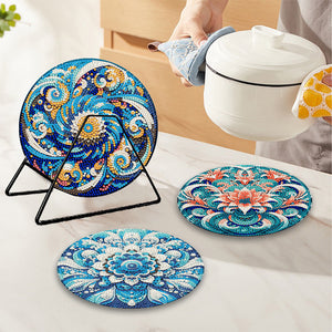 4 Pcs Acrylic Diamond Painted Placemats Eco-Friendly Placemat (Mandala)