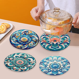 4 Pcs Acrylic Diamond Painted Placemats Eco-Friendly Placemat (Mandala)