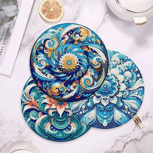 4 Pcs Acrylic Diamond Painted Placemats Eco-Friendly Placemat (Mandala)