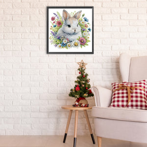 Garden Rabbit 30*30CM (canvas) Partial Special-Shaped Drill Diamond Painting