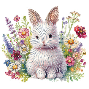 Garden Rabbit 30*30CM (canvas) Partial Special-Shaped Drill Diamond Painting