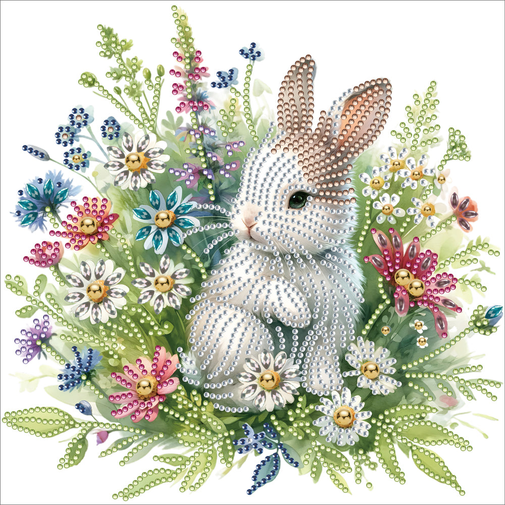 Garden Rabbit 30*30CM (canvas) Partial Special-Shaped Drill Diamond Painting