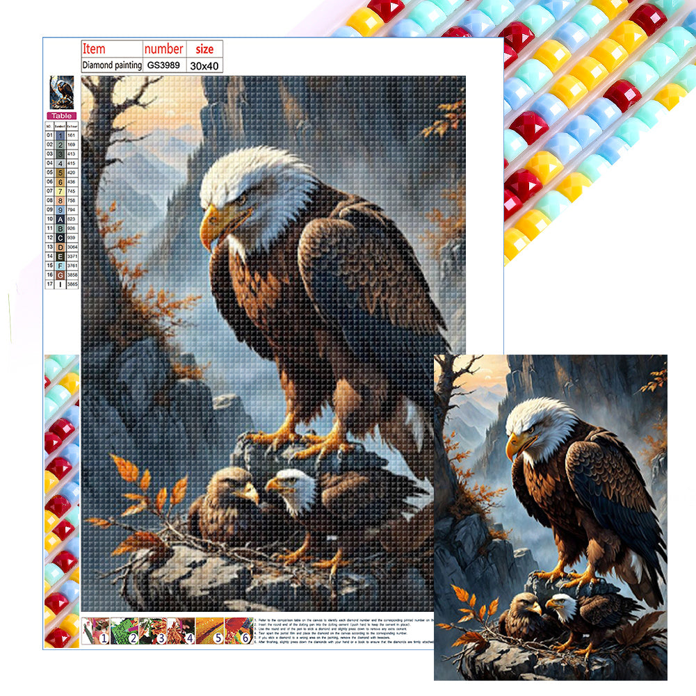 Eagle 30*40CM (canvas) Full Square Drill Diamond Painting