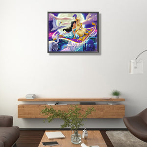 Prince Aladdin And Princess Jasmine 50*40CM (canvas) Full Round Drill Diamond Painting