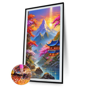 Beautiful Scenery Of Mountains And Rivers 40*60CM (canvas) Full Round Drill Diamond Painting