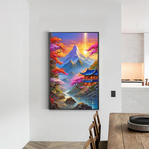 Beautiful Scenery Of Mountains And Rivers 40*60CM (canvas) Full Round Drill Diamond Painting