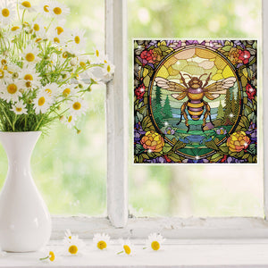 Diamond Painting Sticker Gem Sticker for Kid Gift 30x30cm (Stained Glass Bee)
