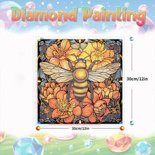 Load image into Gallery viewer, Diamond Painting Sticker Gem Sticker for Kid Gift30x30cm(Stain Glass Bee Flower)
