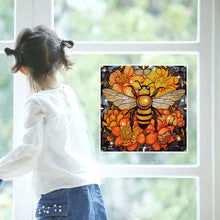 Load image into Gallery viewer, Diamond Painting Sticker Gem Sticker for Kid Gift30x30cm(Stain Glass Bee Flower)
