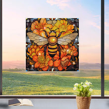 Load image into Gallery viewer, Diamond Painting Sticker Gem Sticker for Kid Gift30x30cm(Stain Glass Bee Flower)
