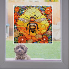 Load image into Gallery viewer, Diamond Painting Sticker Gem Sticker for Kid Gift 30x30cm (Stain Glass Bee Rose)
