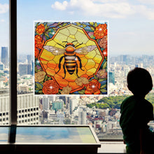 Load image into Gallery viewer, Diamond Painting Sticker Gem Sticker for Kid Gift 30x30cm (Stain Glass Bee Rose)
