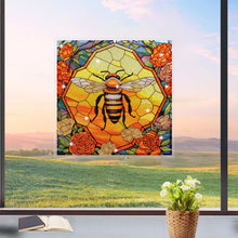 Load image into Gallery viewer, Diamond Painting Sticker Gem Sticker for Kid Gift 30x30cm (Stain Glass Bee Rose)
