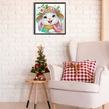 Load image into Gallery viewer, Little Rabbit With Flowers 30*30CM (canvas) Partial Special-Shaped Drill Diamond Painting
