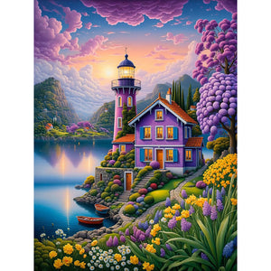 Garden House 30*40CM (canvas) Full Round Drill Diamond Painting