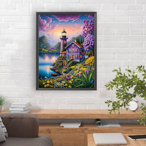 Garden House 30*40CM (canvas) Full Round Drill Diamond Painting