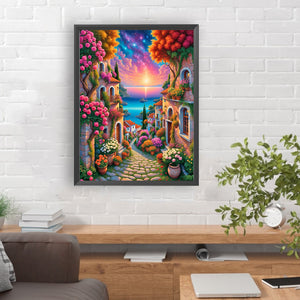 Garden House 30*40CM (canvas) Full Round Drill Diamond Painting