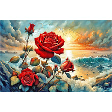 Load image into Gallery viewer, Coast Rose 60*40CM (canvas) Full Round Drill Diamond Painting
