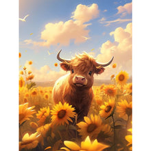 Load image into Gallery viewer, Cows In The Sunflower Field 30*40CM (canvas) Full Round Drill Diamond Painting
