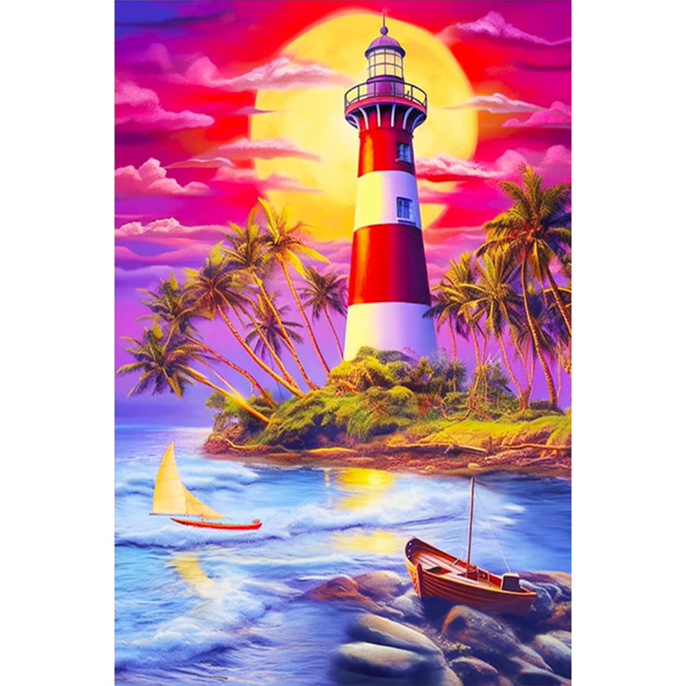 Lighthouse 40*60CM (canvas) Full Round Drill Diamond Painting