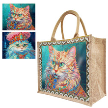 Load image into Gallery viewer, Linen Diamond Painting Tote Bag Replaceable Canvas for Women Adults Craft (Cat)
