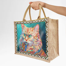 Load image into Gallery viewer, Linen Diamond Painting Tote Bag Replaceable Canvas for Women Adults Craft (Cat)
