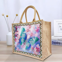 Load image into Gallery viewer, Linen Diamond Painting Tote Bag Replaceable Canvas for Women (Garden Butterfly)
