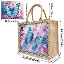 Load image into Gallery viewer, Linen Diamond Painting Tote Bag Replaceable Canvas for Women (Garden Butterfly)
