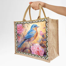 Load image into Gallery viewer, Linen Diamond Painting Tote Bag Replaceable Canvas for Women (Flowers and Bird)
