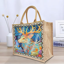 Load image into Gallery viewer, Linen Diamond Painting Tote Bag Replaceable Canvas for Women Adults Craft (Elk)
