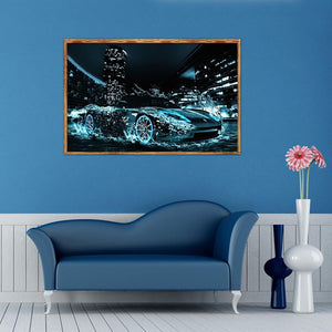 Speed Car 45x30cm(canvas) partial round drill diamond painting