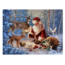 Load image into Gallery viewer, Father Christmas Lantern 40x30cm(canvas) partial round drill diamond painting
