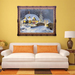 Christmas Night Snow 40x30cm(canvas) partial round drill diamond painting