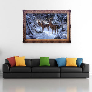 Snow Deers Elk 30x24cm(canvas) partial round drill diamond painting