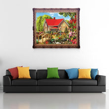 Load image into Gallery viewer, Garden House 40x30cm(canvas) partial round drill diamond painting
