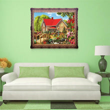 Load image into Gallery viewer, Garden House 40x30cm(canvas) partial round drill diamond painting
