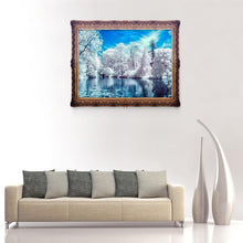 Load image into Gallery viewer, Snow Lake 40x30cm(canvas) partial round drill diamond painting
