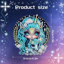 Load image into Gallery viewer, Acrylic Single-Sided 5D DIY Diamond Painting Hanging Pendant (Girl and Unicorn)
