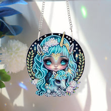 Load image into Gallery viewer, Acrylic Single-Sided 5D DIY Diamond Painting Hanging Pendant (Girl and Unicorn)
