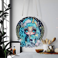 Load image into Gallery viewer, Acrylic Single-Sided 5D DIY Diamond Painting Hanging Pendant (Girl and Unicorn)
