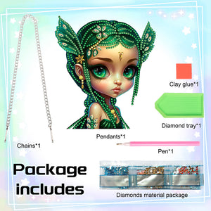 Acrylic Single-Sided 5D DIY Diamond Painting Hanging Pendant (Demon Girl)