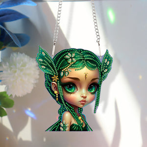 Acrylic Single-Sided 5D DIY Diamond Painting Hanging Pendant (Demon Girl)