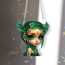 Load image into Gallery viewer, Acrylic Single-Sided 5D DIY Diamond Painting Hanging Pendant (Demon Girl)
