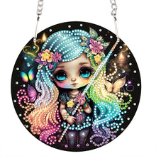 Load image into Gallery viewer, Acrylic Single-Sided Diamond Painting Hanging Pendant (Fluorescent Hair Girl)
