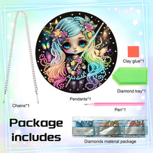 Load image into Gallery viewer, Acrylic Single-Sided Diamond Painting Hanging Pendant (Fluorescent Hair Girl)
